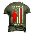 My Uncle Is My Hero Firefighter Thin Red Line Flag Men's 3D T-Shirt Back Print Army Green