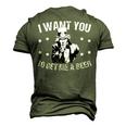 Uncle Sam I Want You To Get Me A Beer Men's 3D T-Shirt Back Print Army Green