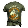 Never Underestimate An Old Man With A Guitar Grandpa Top Men's 3D T-Shirt Back Print Army Green