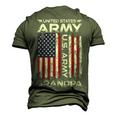 United States Army Grandpa American Flag For Veteran Men's 3D T-Shirt Back Print Army Green