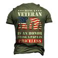 Veteran Papa Military Dad Army Fathers Day Men's 3D T-Shirt Back Print Army Green