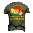Vintage Best Beagle Dad Ever Bump Fit Dog Lover Men's 3D T-shirt Back Print Army Green