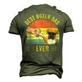 Vintage Best Boxer Dog Dad Ever Fist Bump Boxer Lover Men's 3D T-shirt Back Print Army Green