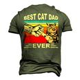 Vintage Best Cat Dad Ever And Retro For Dad Men Fathers Day Men's 3D T-Shirt Back Print Army Green