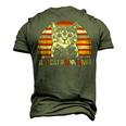 Vintage Best Cat Poppa Ever Fathers Day Christmas Men's 3D T-Shirt Back Print Army Green