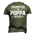 Vintage Promoted To Poppa Fathers Day New Dad Grandpa Men's 3D T-Shirt Back Print Army Green
