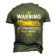 Warning May Spontaneously Start Talking About Cars Mechanic Men's 3D T-Shirt Back Print Army Green