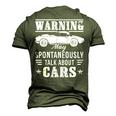 Warning May Spontaneously Talk About Cars Auto Mechanic Cars Men's 3D T-Shirt Back Print Army Green