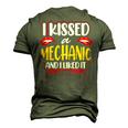 Her Wedding Anniversary I Kissed A Mechanic I Like It Men's 3D T-Shirt Back Print Army Green