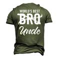 Worlds Best Bro Pregnancy Announcement Brother To Uncle Men's 3D T-Shirt Back Print Army Green