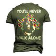 Youll Never Walks Alone Father Daughter Autism Dad Men's 3D T-Shirt Back Print Army Green