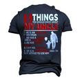 5 Things You Should Know About My Uncle Happy Fathers Day Men's 3D T-Shirt Back Print Navy Blue