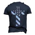American Usa Flag Freedom Cross Military Style Army Mens Men's 3D T-Shirt Back Print Navy Blue