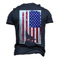 American Wolf Hunter Patriotic For Dad Fathers Day Men's 3D T-Shirt Back Print Navy Blue