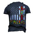 Autism Awareness Faith Cross Autistic Usa Flag For Dad Mens Men's 3D T-Shirt Back Print Navy Blue