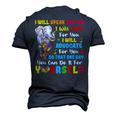 Autism Mom Dad Elephant Autism Awareness Women Men Autistic Men's 3D T-Shirt Back Print Navy Blue