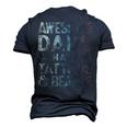 Awesome Dads Have Tattoos & Beards Bearded Dad Fathers Day Men's 3D T-Shirt Back Print Navy Blue