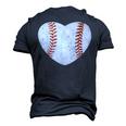 Baseball Heart Cute Mom Dad Softball Sports Day Men's 3D T-Shirt Back Print Navy Blue
