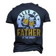 Beer Me Im The Father Of The Groom Son Wedding Party Dad Men's 3D T-Shirt Back Print Navy Blue