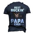 Best Buckin Papa Ever Deer Hunting Hunter Men Dad Men's 3D T-shirt Back Print Navy Blue