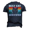 Best Cat Dad Ever Cat Daddy Father Fathers Day Vintage Men's 3D T-shirt Back Print Navy Blue