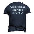 Best Dog Grandpa Ever Dog Owner Puppy Breeder Grandfather Men's 3D T-shirt Back Print Navy Blue
