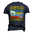 Best Sphynx Cat Dad Ever Retro Vintage Sunset Men's 3D T-Shirt Back Print Navy Blue
