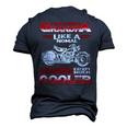 I Am A Biker Grandpa Cool Motorbike Chopper Men's 3D T-Shirt Back Print Navy Blue
