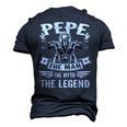 Biker Grandpa Pepe The Man Myth The Legend Motorcycle Men's 3D T-shirt Back Print Navy Blue
