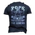 Biker Grandpa Pops The Man Myth The Legend Motorcycle Men's 3D T-shirt Back Print Navy Blue
