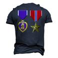 Bronze Star And Purple Heart Medal Military Personnel Award Men's 3D T-Shirt Back Print Navy Blue