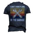 I Cant I Have Plans In The Garage Car Mechanic Men's 3D T-Shirt Back Print Navy Blue