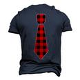 Christmas For Men Dad Buffalo Plaid Check Tie Men's 3D T-Shirt Back Print Navy Blue