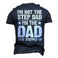 Cool Step Up Dad For Men Father Worlds Best Stepdad Ever Men's 3D T-shirt Back Print Navy Blue