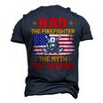 Dad The Firefighter The Myth The Legend American Flag Men's 3D T-shirt Back Print Navy Blue
