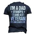 Im A Dad Grandpa And A Veteran Nothing Scares Me Distressed Men's 3D T-Shirt Back Print Navy Blue