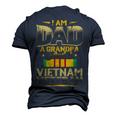 I Am Dad A Grandpa And A Vietnam Veteran Army Soldier Men's 3D T-Shirt Back Print Navy Blue