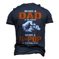 Being A Dad Is An Honor Being A G Pop Is Priceless Men's 3D T-Shirt Back Print Navy Blue