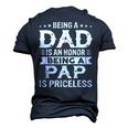 Being A Dad Is An Honor Being A Pap Is Priceless Men's 3D T-Shirt Back Print Navy Blue