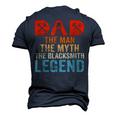 Dad The Man The Myth The Blacksmith Legend Farrier Forger Men's 3D T-shirt Back Print Navy Blue