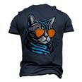 Dad Mom Cat Sunglasses American Shorthair Cat Men's 3D T-Shirt Back Print Navy Blue