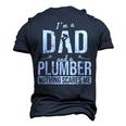 Dad And Plumber Nothing Scares Me Father Plumber Men's 3D T-Shirt Back Print Navy Blue
