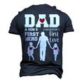 Dad Son First Hero Daughter First Love Fathers Day Men's 3D T-Shirt Back Print Navy Blue