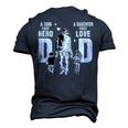 Dad A Sons First Hero A Daughters First Love Fathers Day Men's 3D T-Shirt Back Print Navy Blue