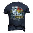 Dadsaurus T Rex Dinosaur Dad Saurus Matching Men's 3D T-Shirt Back Print Navy Blue