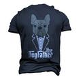 The Dogfather French Bulldog Dad Frenchie Papa Men's 3D T-Shirt Back Print Navy Blue