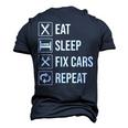 Eat Sleep Fix Cars Auto Mechanic Mechanic Men's 3D T-Shirt Back Print Navy Blue