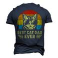 Fathers Day Vintage Best Cat Dad Ever Retro For Cat Men's 3D T-Shirt Back Print Navy Blue