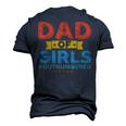 Girl Dad Outnumbered Fathers Day From Wife Daughter Vintage Men's 3D T-Shirt Back Print Navy Blue