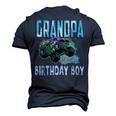 Grandpa Of The Birthday Boy Monster Truck Birthday Boy Men's 3D T-Shirt Back Print Navy Blue